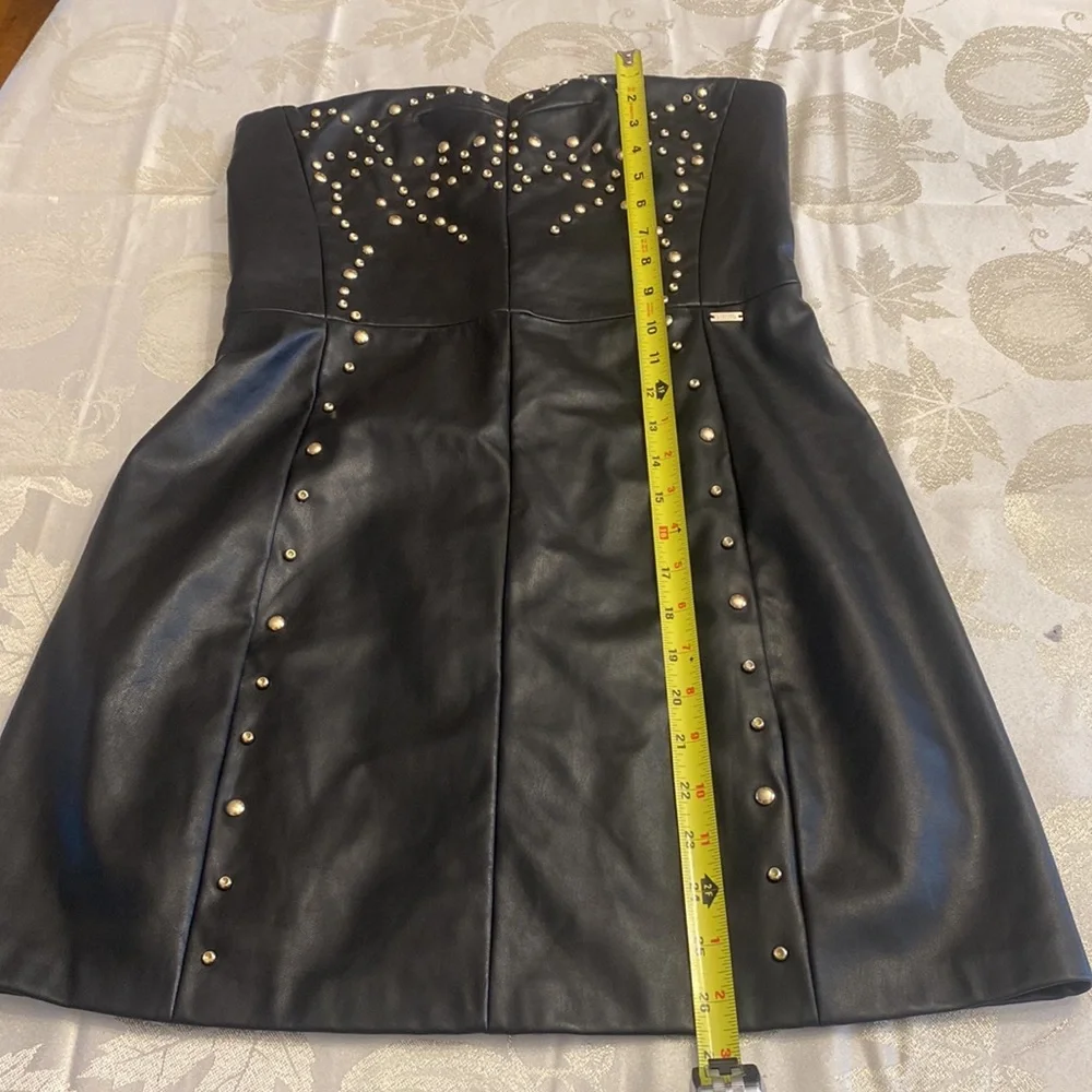 NWT Armani Exchange Black Studded Moto Dress - Picture 6 of 8